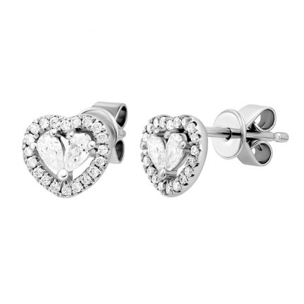 Earrings with diamonds in white gold 1С809-0352