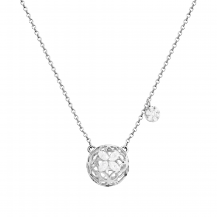 Necklace with diamonds in white gold 1L809-0126