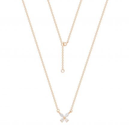 Necklace Xena with diamonds in rose gold