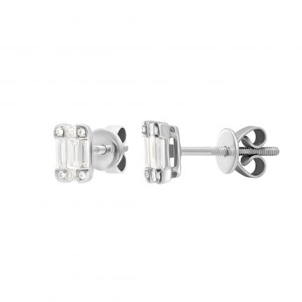 Earrings with diamonds in white gold 1С034-1450