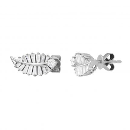 Earrings with diamonds in white gold1С809-0337