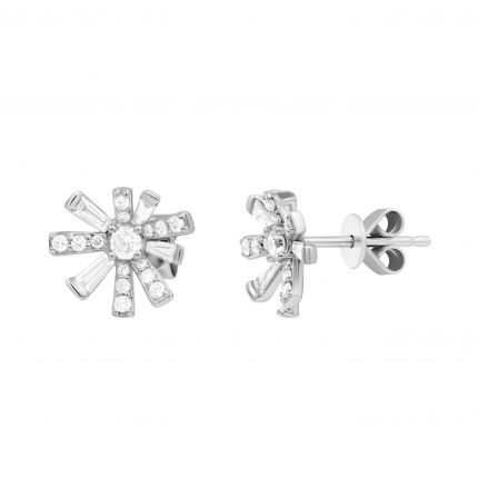 Earrings with diamonds in white gold 1С809-0341