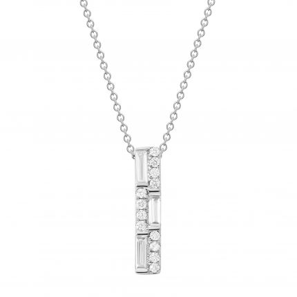 Necklace with diamonds in white gold 1L809-0120