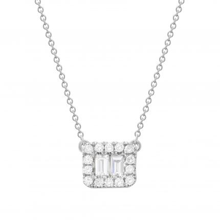 Necklace with diamonds in white gold 1L809-0121