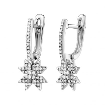 Earrings with diamonds in white gold 1С034-1455