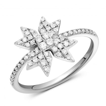 Ring with diamonds in white gold 1К034-1679