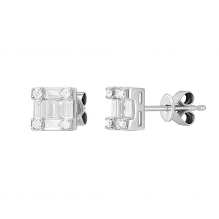 Earrings with diamonds in white gold 1С809-0356