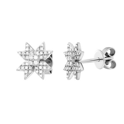 Earrings with diamonds in white gold 1С034-1454