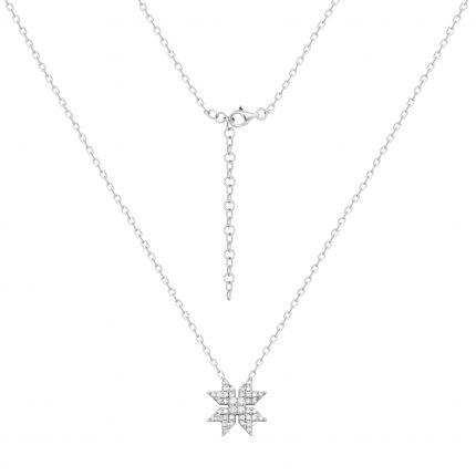 Necklace with diamonds in white gold 1Л034-0174