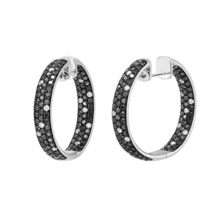 Earrings with diamonds in white gold 1C956-0129