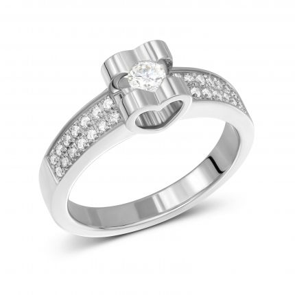 Ring with diamonds in white gold 1K955-0036