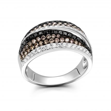 Ring with diamonds in white gold 1К759-0410