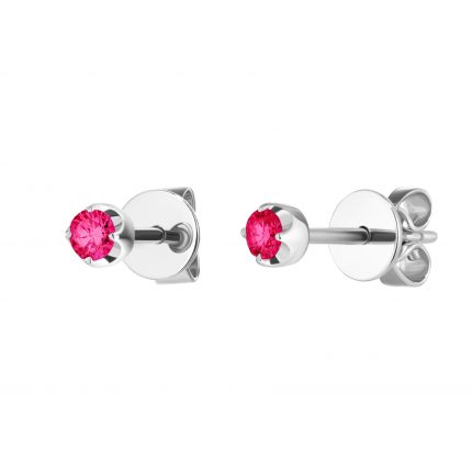 Earrings with rubies in white gold 1С034ДК-1391