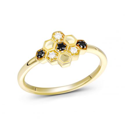 Ring with diamonds in yellow gold 1K034-1731