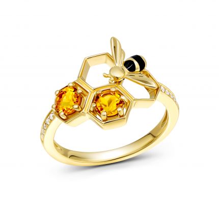 Ring with diamonds in yellow gold 1K034-1732