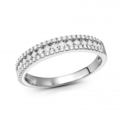 Ring with diamonds in white gold 1K551-0585