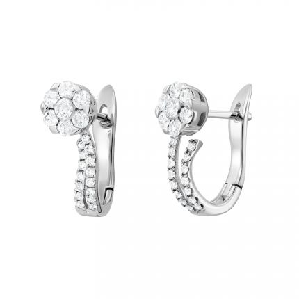 Earrings with diamonds in white gold 1С193-0599