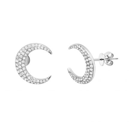 Earrings with diamonds in white gold 1С034-1509