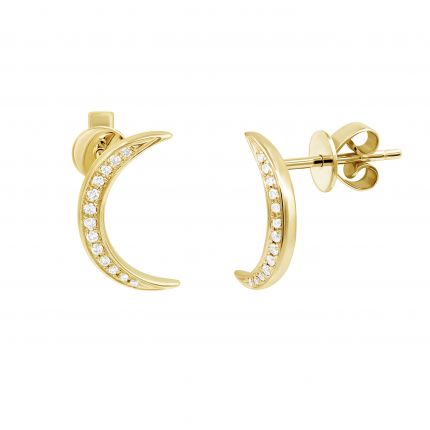 Earrings with diamonds in yellow gold 1С034-1510