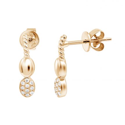 Earrings with diamonds in rose gold 1С034-1514-1