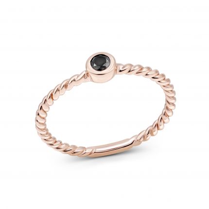 Кольцо с бриллиантом в розовом золоте 1К034ДК-1726.