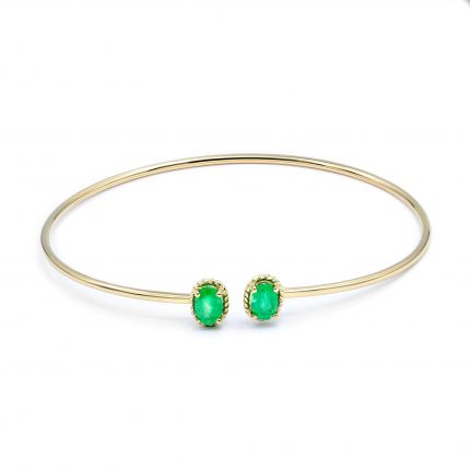 Bracelet with emeralds in yellow gold 1Б034ДК-0012