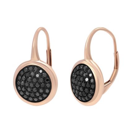 Earrings with diamonds in rose gold 1-245 771