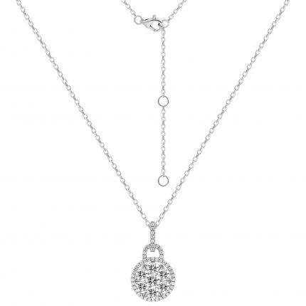 Necklace with diamonds in white gold 1-246 029