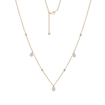 Necklace with diamonds in rose gold 1Л034-0213