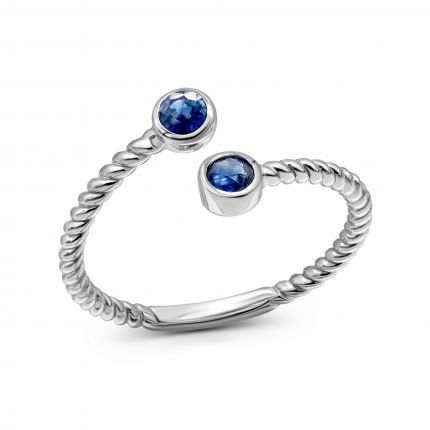 A ring with sapphires in white gold 1К034ДК-1750