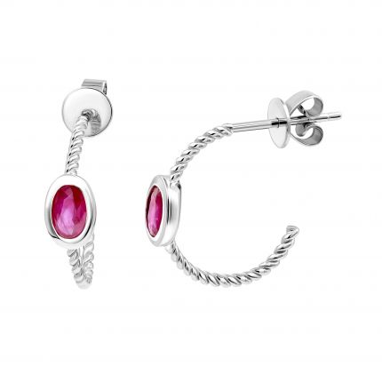 Earrings with rubies in white gold 1C034DK-1756