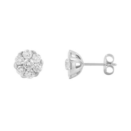Earrings with diamonds in white gold 1С193-0238