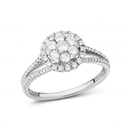 Ring with diamonds in white gold 1K193-0714