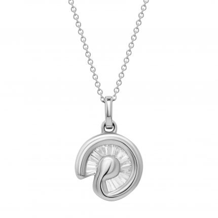 Necklace with diamonds in white gold 1L809-0144