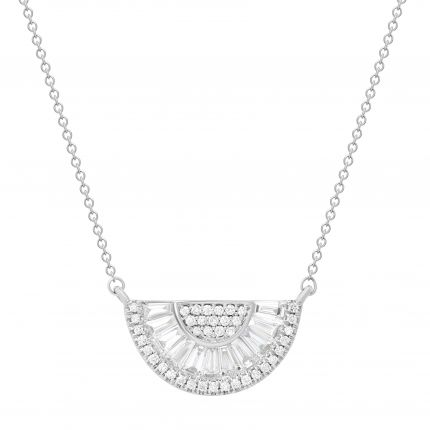 Necklace with diamonds in white gold 1L809-0145