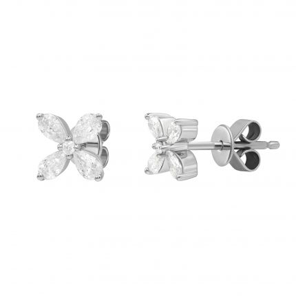 Earrings with diamonds in white gold 1С809-0354