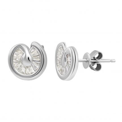 Earrings with diamonds in white gold 1С809-0369