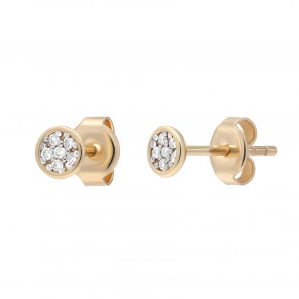 Earrings with diamonds Sputnik rose gold