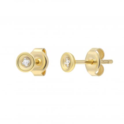 Earrings with diamonds Openness yellow gold