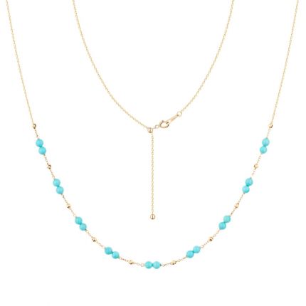 Yellow gold necklace with turquoise ZARINA