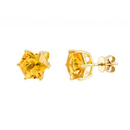 Earrings with citrines in yellow gold 2С034НП-1439