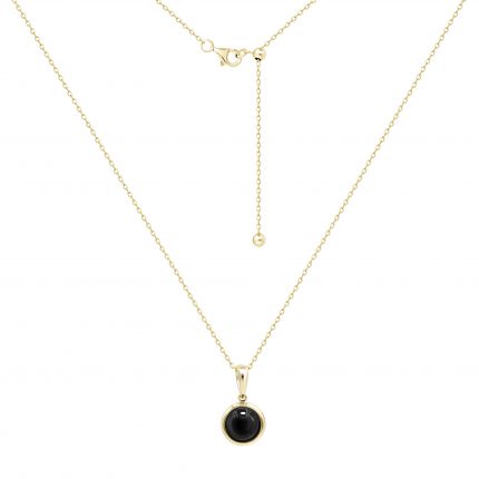 Necklace with onyx in yellow gold 2Л034НП-0161