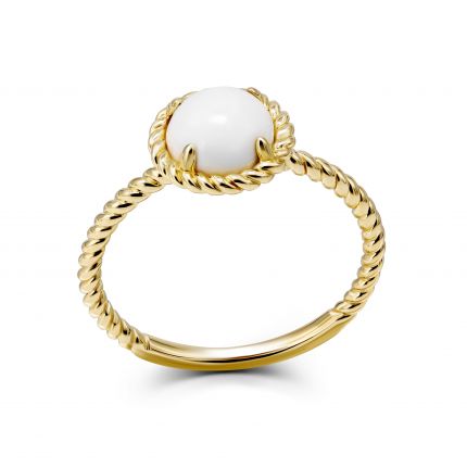 Ring with agate in yellow gold 2К034НП-1704