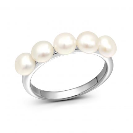 Silver ring with pearls 3K862-0009