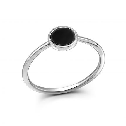 Ring with onyx in silver 3K096-0180