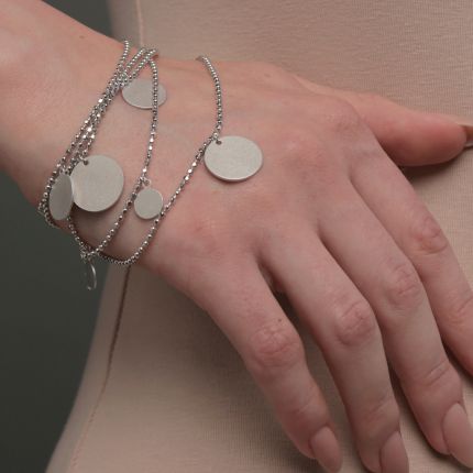 Silver bracelet with coins