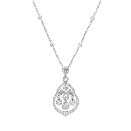 Necklace with diamonds in white gold 8-183 370