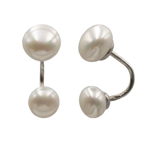 Сережки Поцілунок срібні з перлами ZARINA