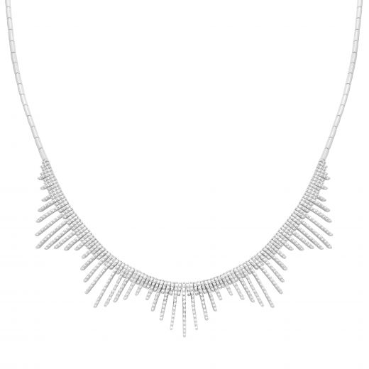 Necklace with diamonds in white gold 1-005 165