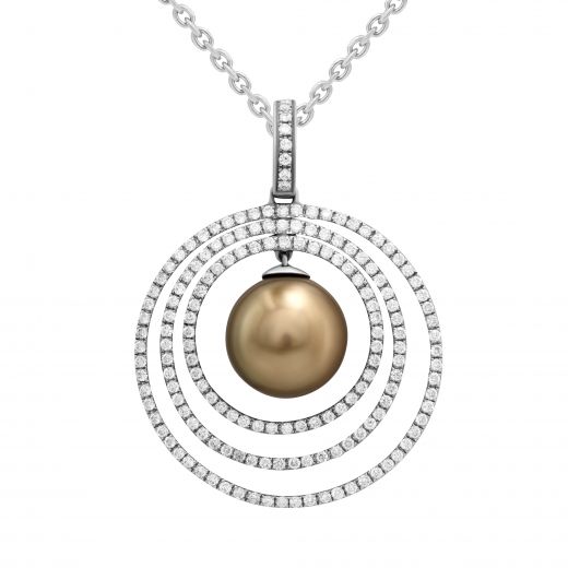 Hanging with diamonds and pearls with white gold 1-014 690